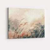 Soft Neutral Wild Meadow Grass Abstract Watercolour Landscape Canvas Wall Art Print Decor Picture Ready to Hang