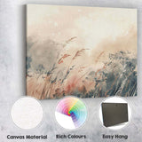 Soft Neutral Wild Meadow Grass Abstract Watercolour Landscape Canvas Wall Art Print Decor Picture Ready to Hang