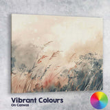 Soft Neutral Wild Meadow Grass Abstract Watercolour Landscape Canvas Wall Art Print Decor Picture Ready to Hang