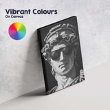 Monochrome Pixel Art Portrait With Aviator Goggles Retro Digital Illustration Canvas Wall Art Print Decor Picture Ready to Hang