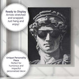 Monochrome Pixel Art Portrait With Aviator Goggles Retro Digital Illustration Canvas Wall Art Print Decor Picture Ready to Hang