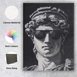 Monochrome Pixel Art Portrait With Aviator Goggles Retro Digital Illustration Canvas Wall Art Print Decor Picture Ready to Hang
