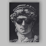 Monochrome Pixel Art Portrait With Aviator Goggles Retro Digital Illustration Canvas Wall Art Print Decor Picture Ready to Hang