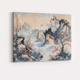 Misty Chinese Mountain Landscape Oriental Ink Wash Painting Canvas Wall Art Print Decor Picture Ready to Hang