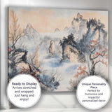 Misty Chinese Mountain Landscape Oriental Ink Wash Painting Canvas Wall Art Print Decor Picture Ready to Hang