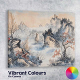 Misty Chinese Mountain Landscape Oriental Ink Wash Painting Canvas Wall Art Print Decor Picture Ready to Hang