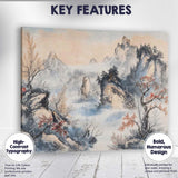 Misty Chinese Mountain Landscape Oriental Ink Wash Painting Canvas Wall Art Print Decor Picture Ready to Hang