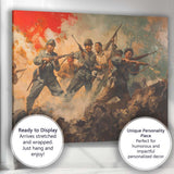 Dramatic Historical Battle Scene Soldiers With Rifles Oil Painting Canvas Wall Art Print Decor Picture Ready to Hang