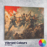 Dramatic Historical Battle Scene Soldiers With Rifles Oil Painting Canvas Wall Art Print Decor Picture Ready to Hang