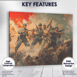 Dramatic Historical Battle Scene Soldiers With Rifles Oil Painting Canvas Wall Art Print Decor Picture Ready to Hang