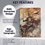 Legendary Chinese Warrior With Sword Dynamic Battle Painting Canvas Wall Art Print Decor Picture Ready to Hang