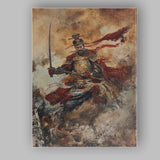 Legendary Chinese Warrior With Sword Dynamic Battle Painting Canvas Wall Art Print Decor Picture Ready to Hang