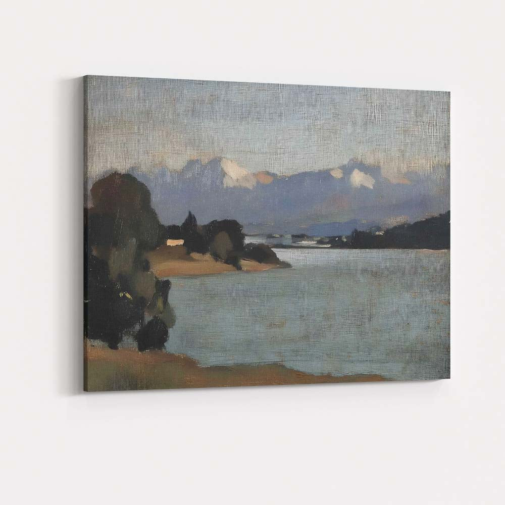 Misty Mountain Lake Panorama Impressionist Landscape Canvas Wall Art Print Decor Picture Ready to Hang