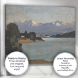 Misty Mountain Lake Panorama Impressionist Landscape Canvas Wall Art Print Decor Picture Ready to Hang
