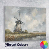 Contemporary Windmill Countryside Abstract Landscape Painting Canvas Wall Art Print Decor Picture Ready to Hang