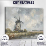 Contemporary Windmill Countryside Abstract Landscape Painting Canvas Wall Art Print Decor Picture Ready to Hang