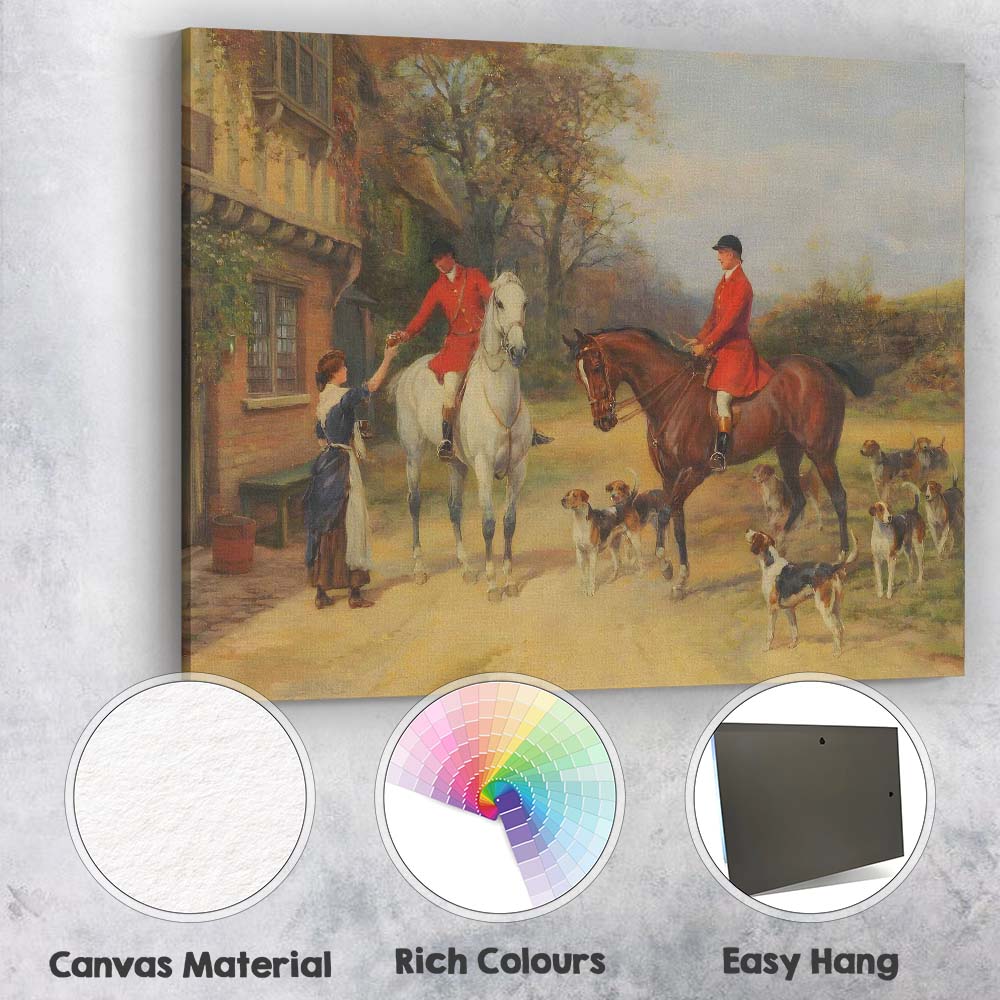 Traditional Fox Hunt Riders Horses And Hounds Country Estate Canvas Wall Art Print Decor Picture Ready to Hang