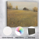 Misty Countryside Barn Meadow Minimalist Rural Landscape Canvas Wall Art Print Decor Picture Ready to Hang