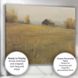 Misty Countryside Barn Meadow Minimalist Rural Landscape Canvas Wall Art Print Decor Picture Ready to Hang