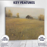 Misty Countryside Barn Meadow Minimalist Rural Landscape Canvas Wall Art Print Decor Picture Ready to Hang