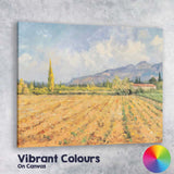 Golden Autumn Field Mountain Landscape Impressionist Canvas Wall Art Print Decor Picture Ready to Hang