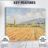 Golden Autumn Field Mountain Landscape Impressionist Canvas Wall Art Print Decor Picture Ready to Hang