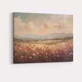 Soft Blush Poppy Meadow Dreamy Countryside Landscape Canvas Wall Art Print Decor Picture Ready to Hang