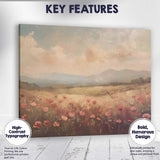 Soft Blush Poppy Meadow Dreamy Countryside Landscape Canvas Wall Art Print Decor Picture Ready to Hang