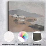 Muted Coastal Lake Mountain Minimalist Landscape Canvas Wall Art Print Decor Picture Ready to Hang