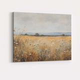 Wildflower Meadow Neutral Pastel Rural Landscape Canvas Wall Art Print Decor Picture Ready to Hang