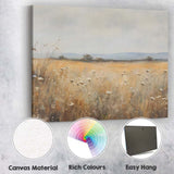 Wildflower Meadow Neutral Pastel Rural Landscape Canvas Wall Art Print Decor Picture Ready to Hang