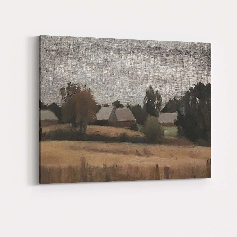 Rustic Farmstead Fields Impressionist Country Landscape Canvas Wall Art Print Decor Picture Ready to Hang