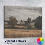 Rustic Farmstead Fields Impressionist Country Landscape Canvas Wall Art Print Decor Picture Ready to Hang