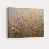 Delicate Wildflower Meadow Soft Neutral Botanical Painting Canvas Wall Art Print Decor Picture Ready to Hang