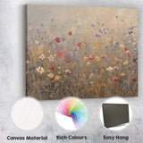 Delicate Wildflower Meadow Soft Neutral Botanical Painting Canvas Wall Art Print Decor Picture Ready to Hang