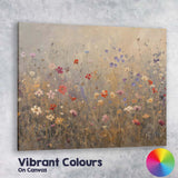 Delicate Wildflower Meadow Soft Neutral Botanical Painting Canvas Wall Art Print Decor Picture Ready to Hang