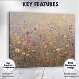 Delicate Wildflower Meadow Soft Neutral Botanical Painting Canvas Wall Art Print Decor Picture Ready to Hang