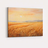 Golden Wheat Field Sunset Rural Landscape Canvas Wall Art Print Decor Picture Ready to Hang