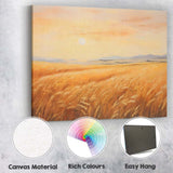 Golden Wheat Field Sunset Rural Landscape Canvas Wall Art Print Decor Picture Ready to Hang