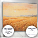 Golden Wheat Field Sunset Rural Landscape Canvas Wall Art Print Decor Picture Ready to Hang