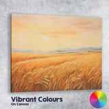Golden Wheat Field Sunset Rural Landscape Canvas Wall Art Print Decor Picture Ready to Hang
