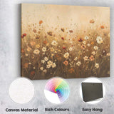 Warm Wildflower Meadow Botanical Field Floral Landscape Canvas Wall Art Print Decor Picture Ready to Hang