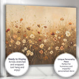 Warm Wildflower Meadow Botanical Field Floral Landscape Canvas Wall Art Print Decor Picture Ready to Hang