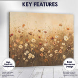 Warm Wildflower Meadow Botanical Field Floral Landscape Canvas Wall Art Print Decor Picture Ready to Hang