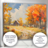 Vibrant Autumn Pumpkin Patch Rustic Farmhouse Watercolour Canvas Wall Art Print Decor Picture Ready to Hang