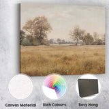 Minimalist Golden Meadow Countryside Landscape Impressionist Canvas Wall Art Print Decor Picture Ready to Hang