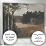 Moody Woodland Forest Clearing Landscape Impressionist Canvas Wall Art Print Decor Picture Ready to Hang