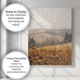 Golden Autumn Meadow Rolling Hills Landscape Impressionist Canvas Wall Art Print Decor Picture Ready to Hang