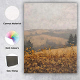 Golden Autumn Meadow Rolling Hills Landscape Impressionist Canvas Wall Art Print Decor Picture Ready to Hang