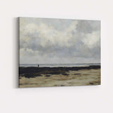 Moody Coastal Shoreline Dramatic Cloudscape Impressionist Canvas Wall Art Print Decor Picture Ready to Hang